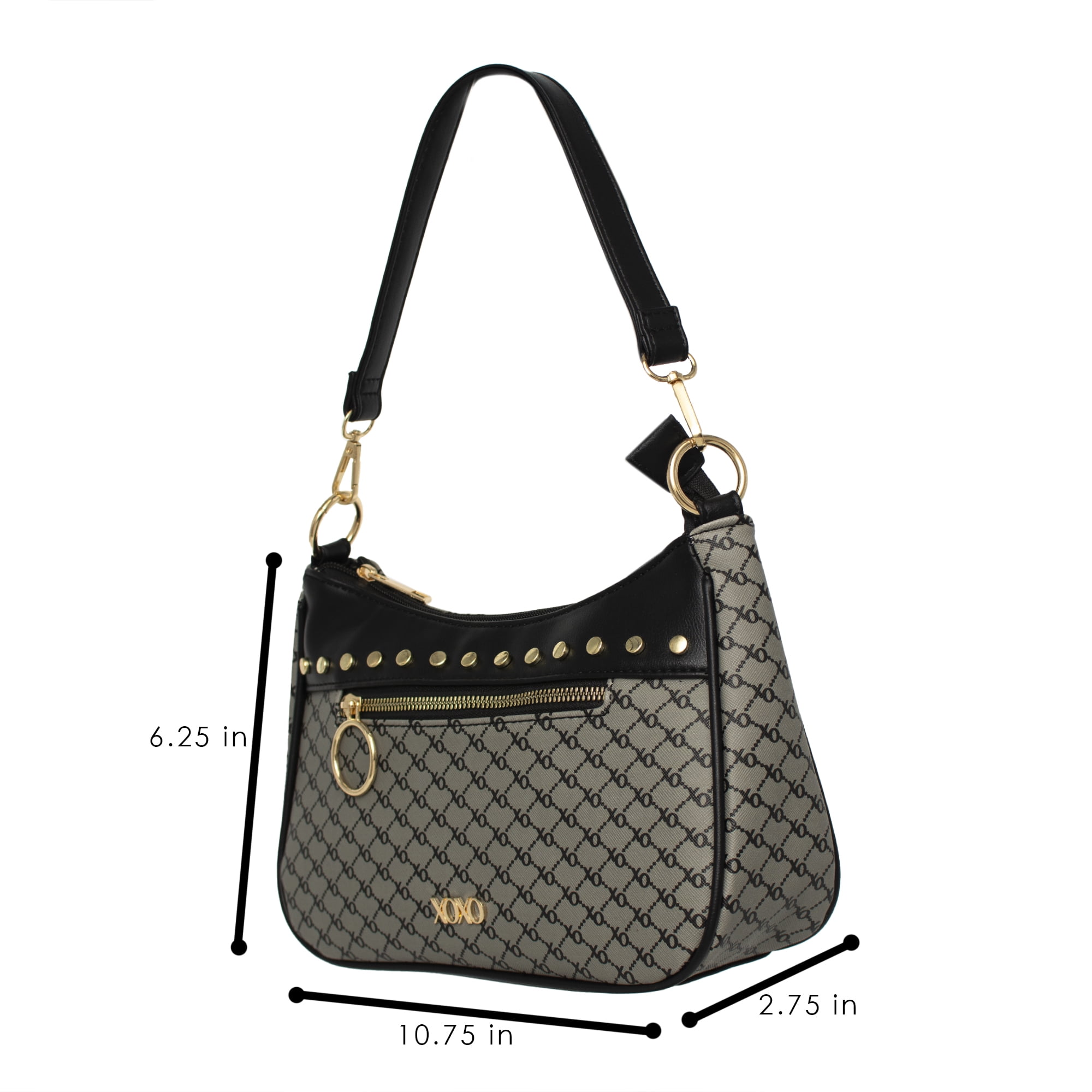 XOXO Purse Black Handbag Faux Leather Zip Colorful New | eBay